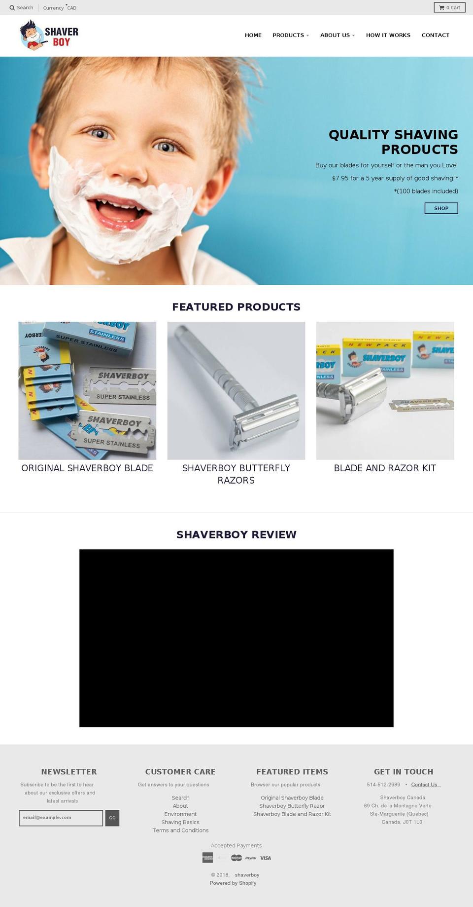shaverboys.com shopify website screenshot