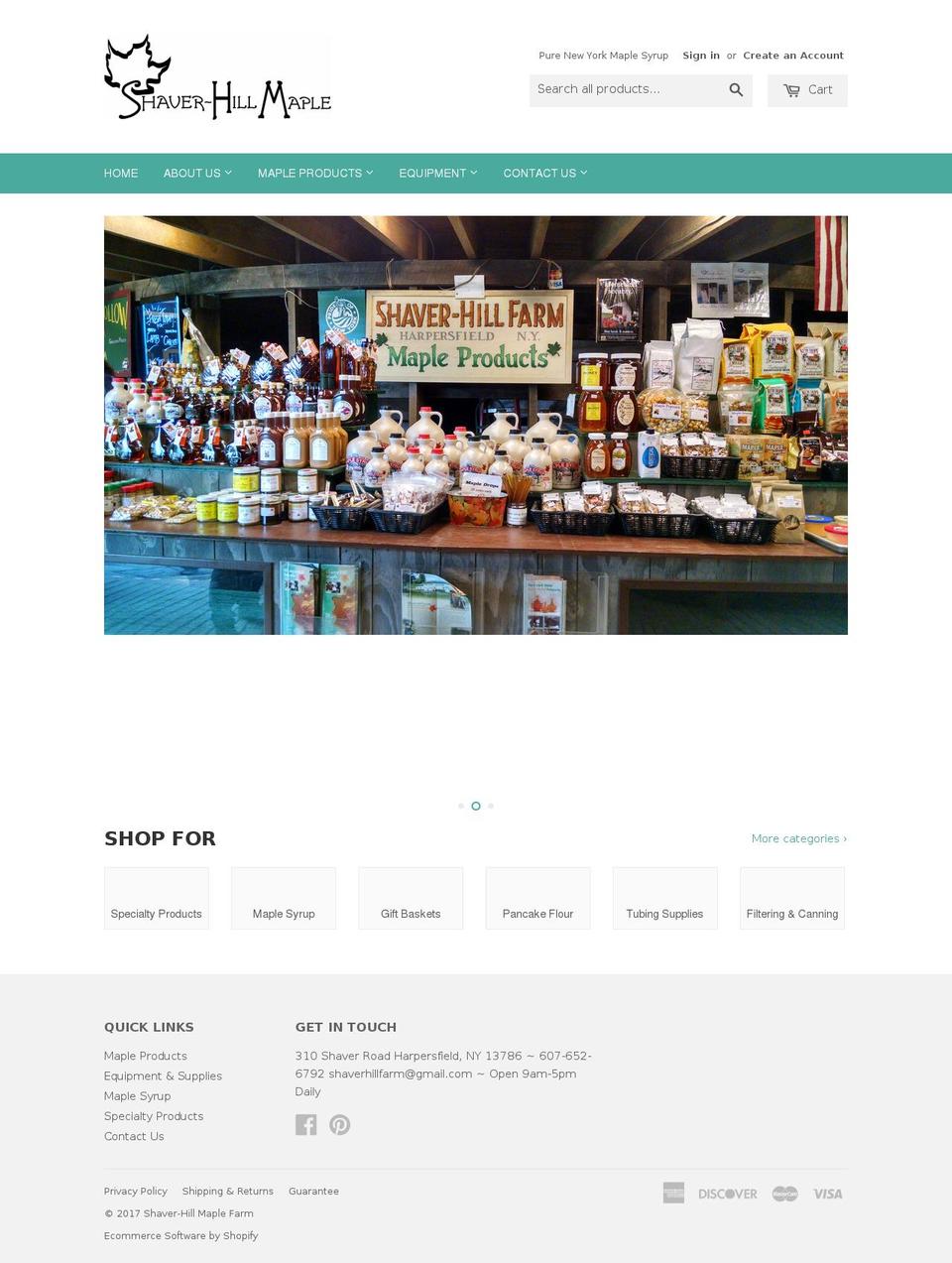 shaverhillfarm.com shopify website screenshot