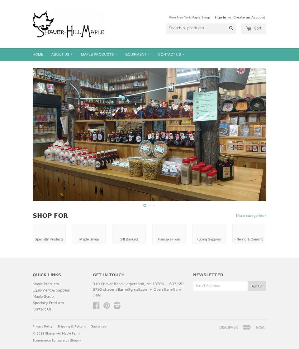 shaverhillfarm.net shopify website screenshot