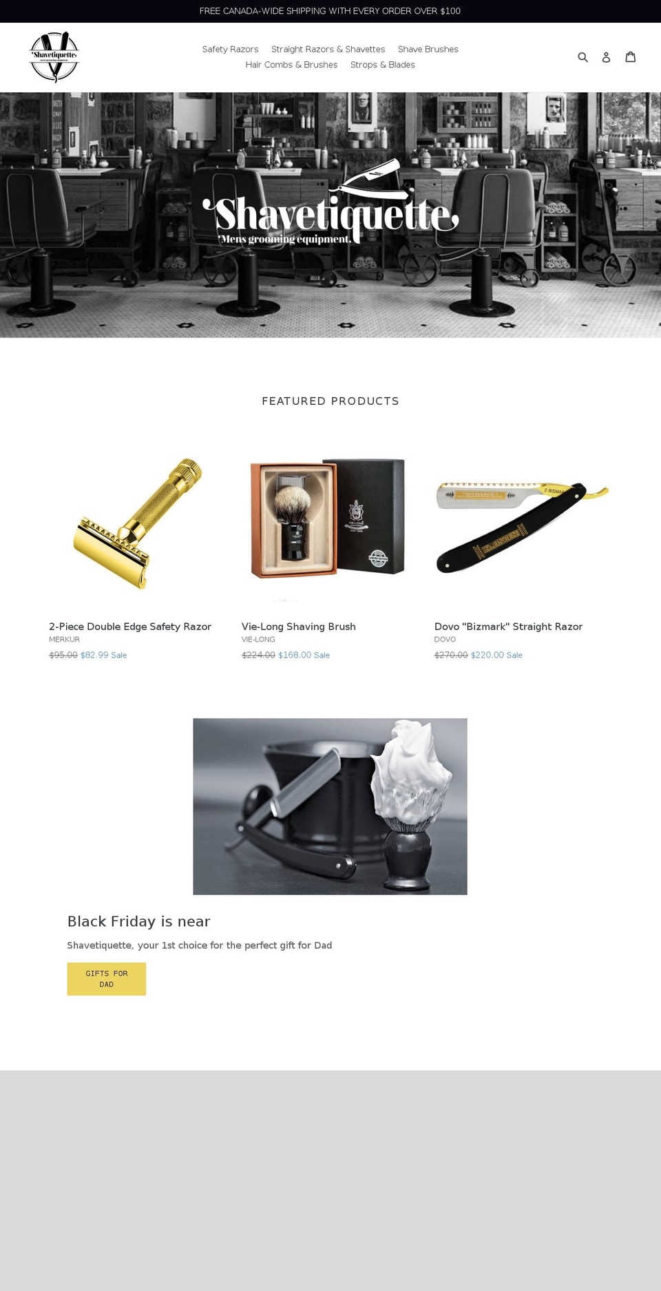 shavetiquette.com — Shopify storefront screenshot