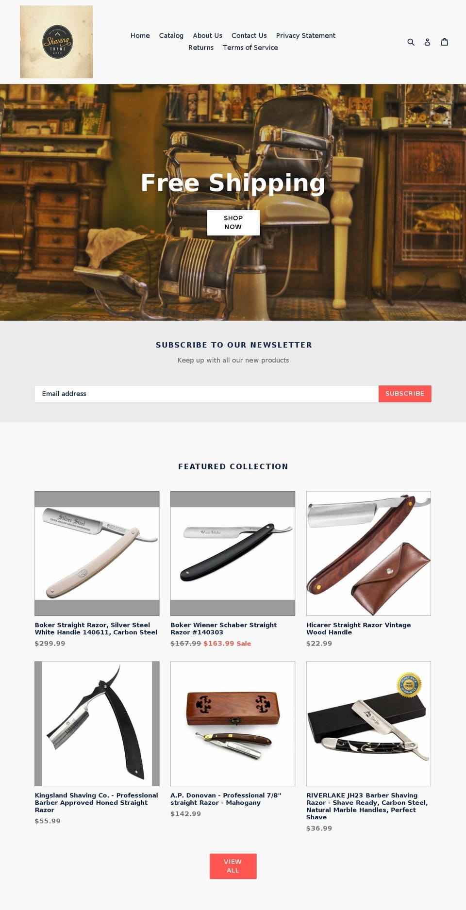 shavingthyme.com — Shopify storefront screenshot