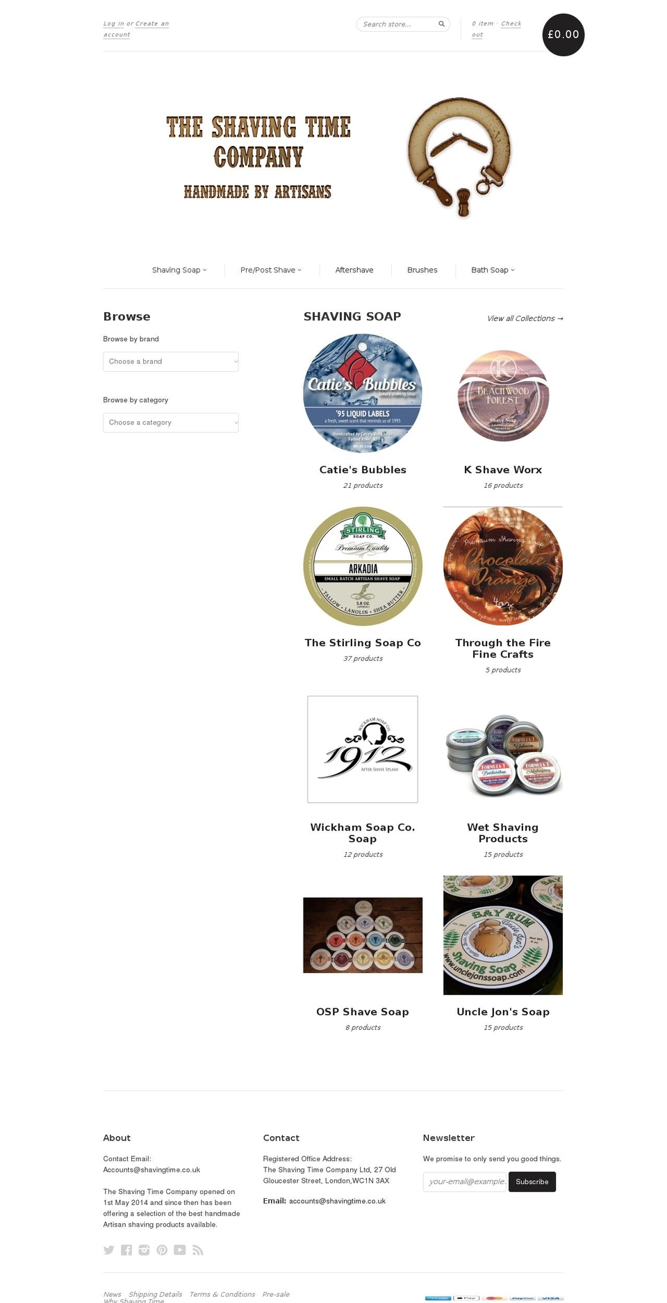 shavingtime.com shopify website screenshot