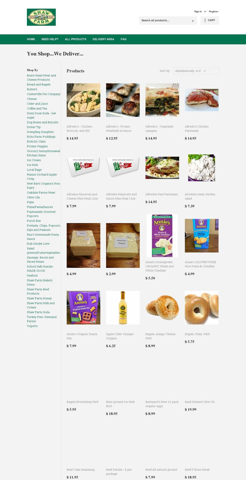 shaw-farm.myshopify.com shopify website screenshot