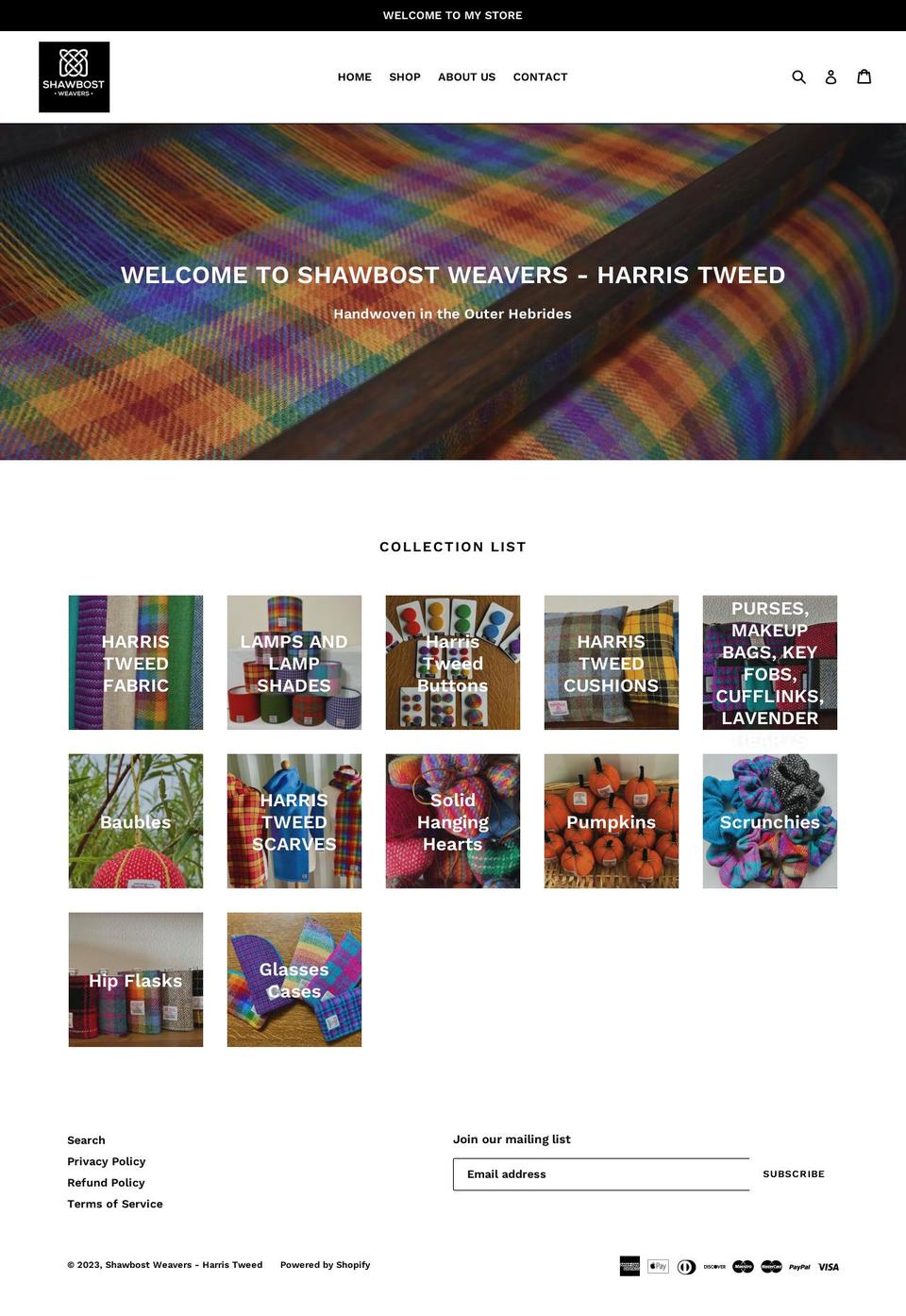 shawbost-weavers.com shopify website screenshot
