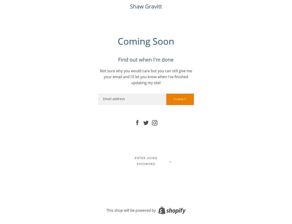 shawgravitt.com — Shopify storefront screenshot