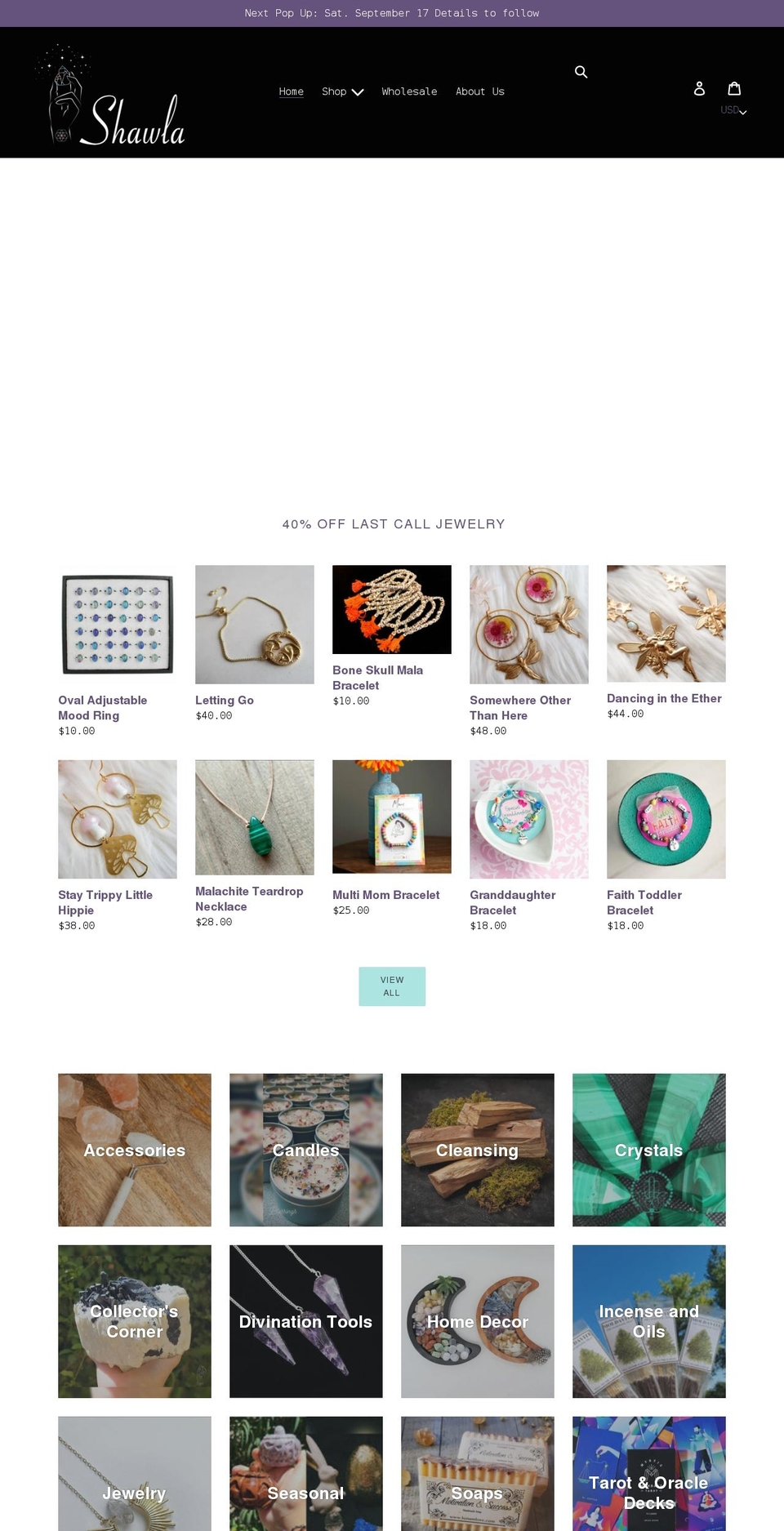 shawlasgems.com shopify website screenshot