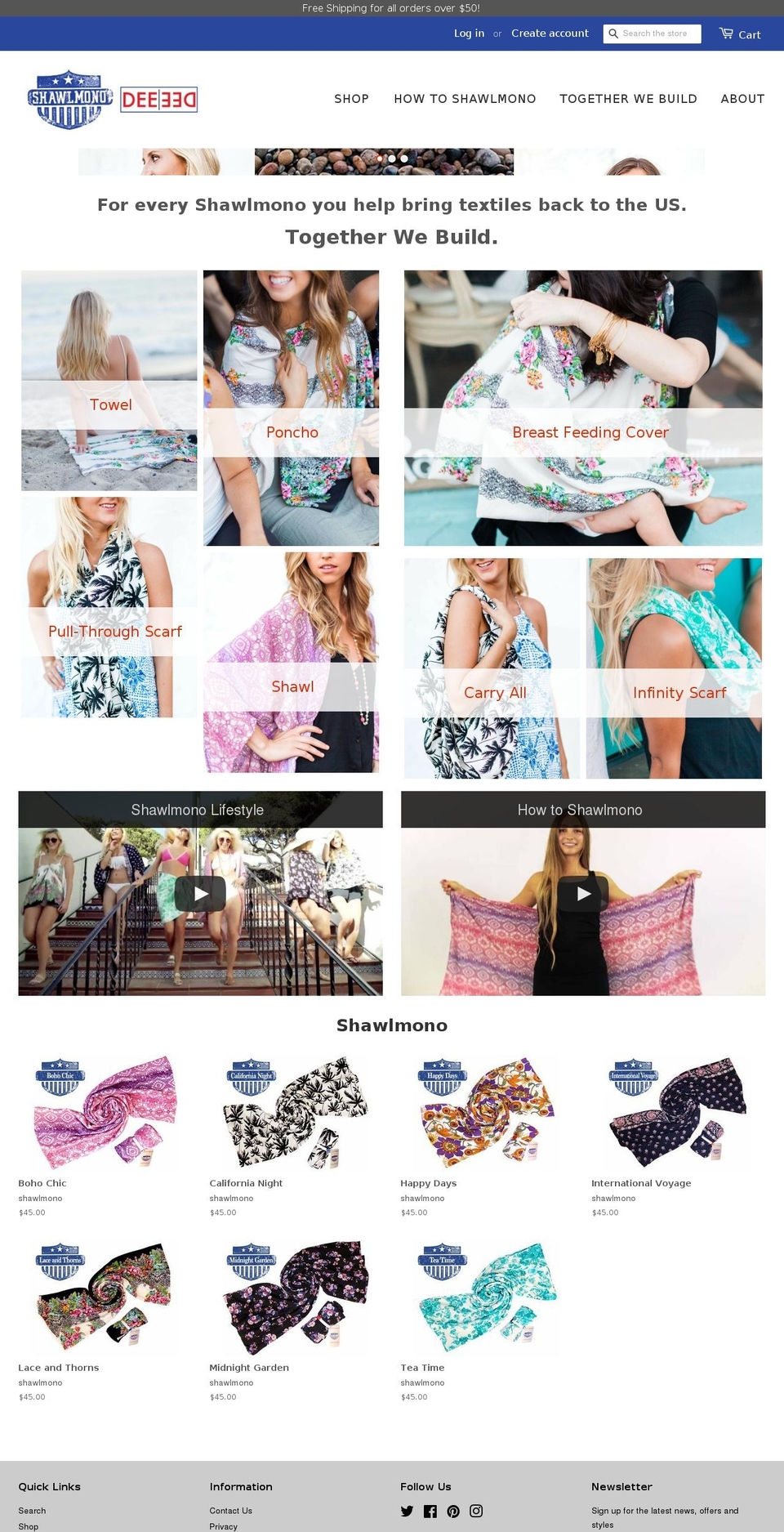 shawlmono.com shopify website screenshot