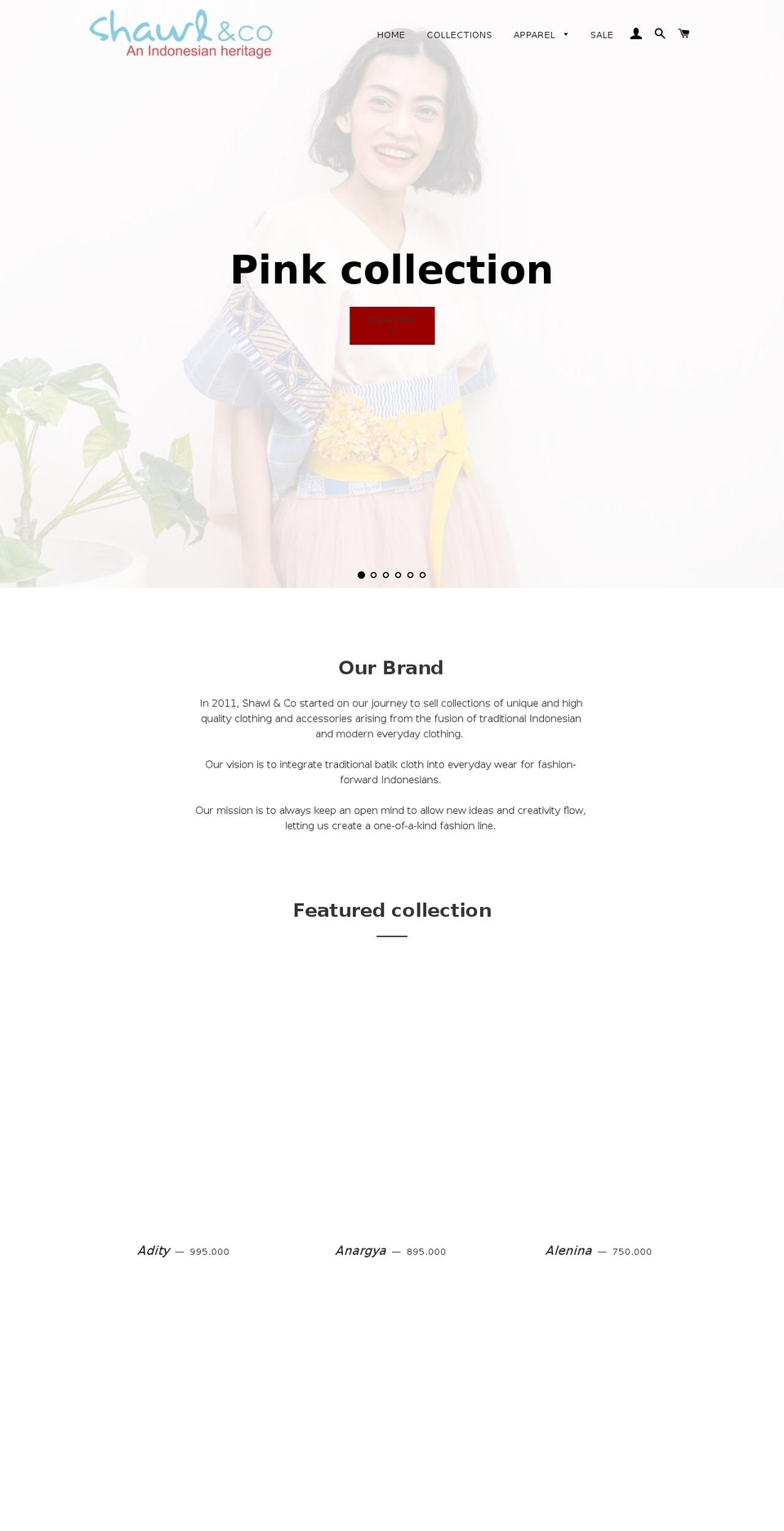 shawlnco.com — Shopify storefront screenshot