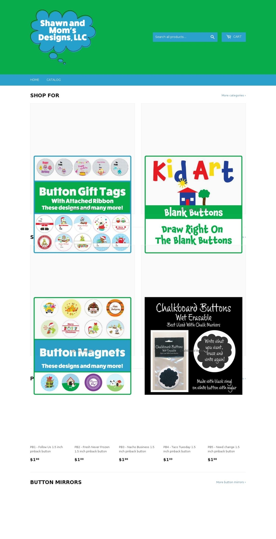 shawnandmomsdesignsllc.com shopify website screenshot