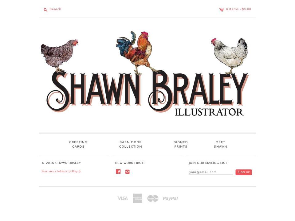 shawnbraley.com shopify website screenshot