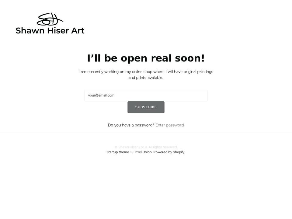shawnhiser.com — Shopify storefront screenshot