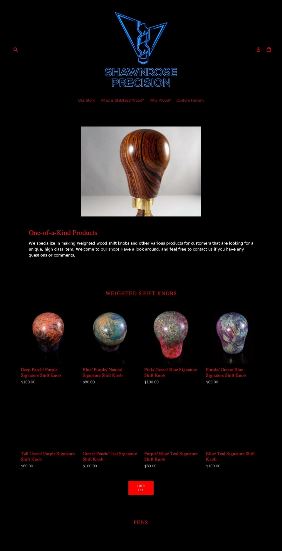 shawnrose.net shopify website screenshot