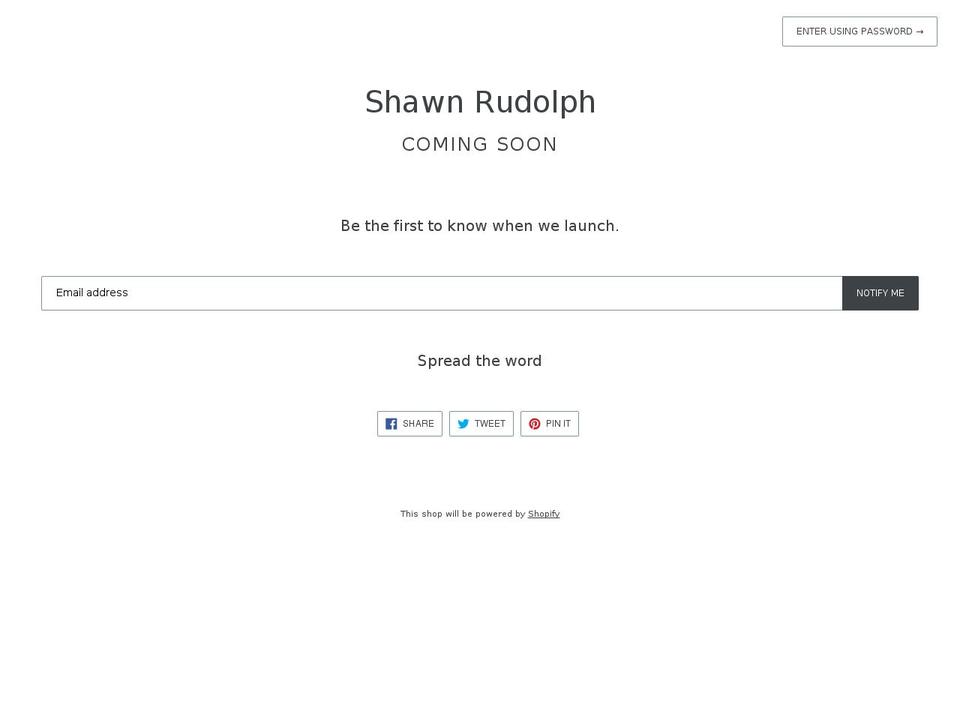 shawnrudolph.rocks shopify website screenshot