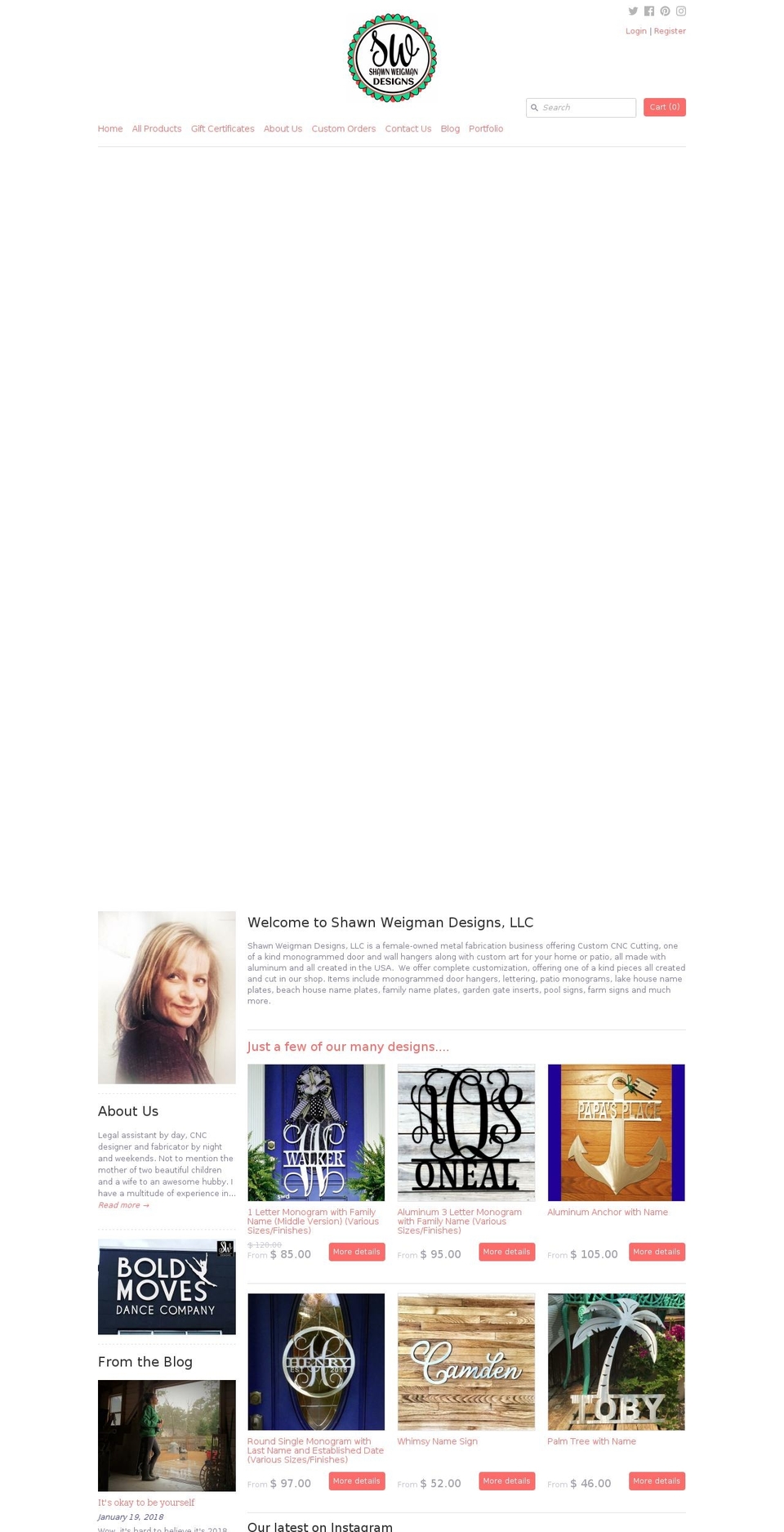 shawnweigmandesigns.com — Shopify storefront screenshot