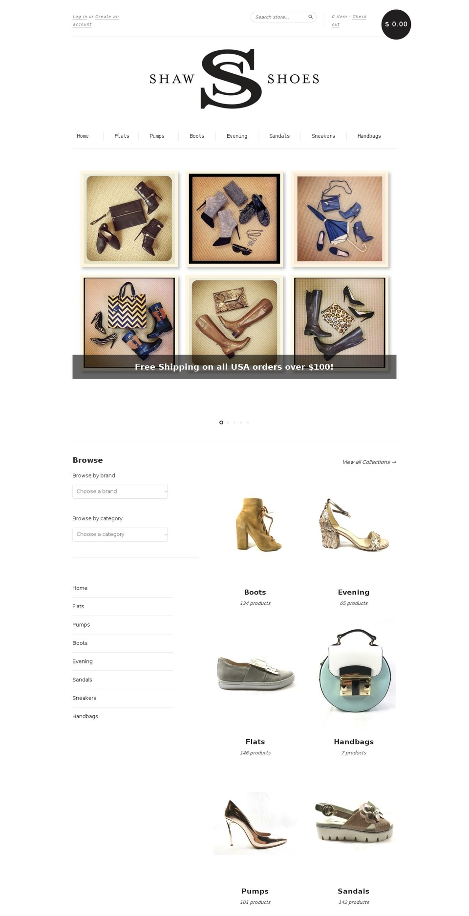 shawshoes.net shopify website screenshot