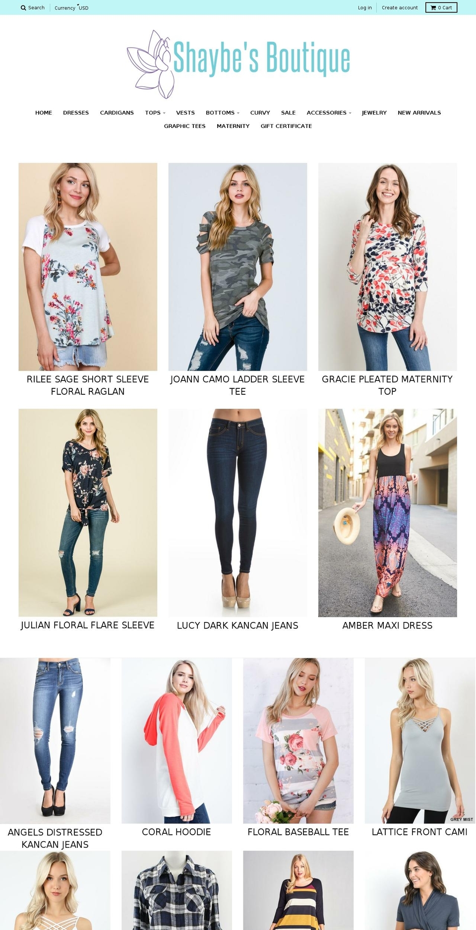 shaybesboutique.com — Shopify storefront screenshot