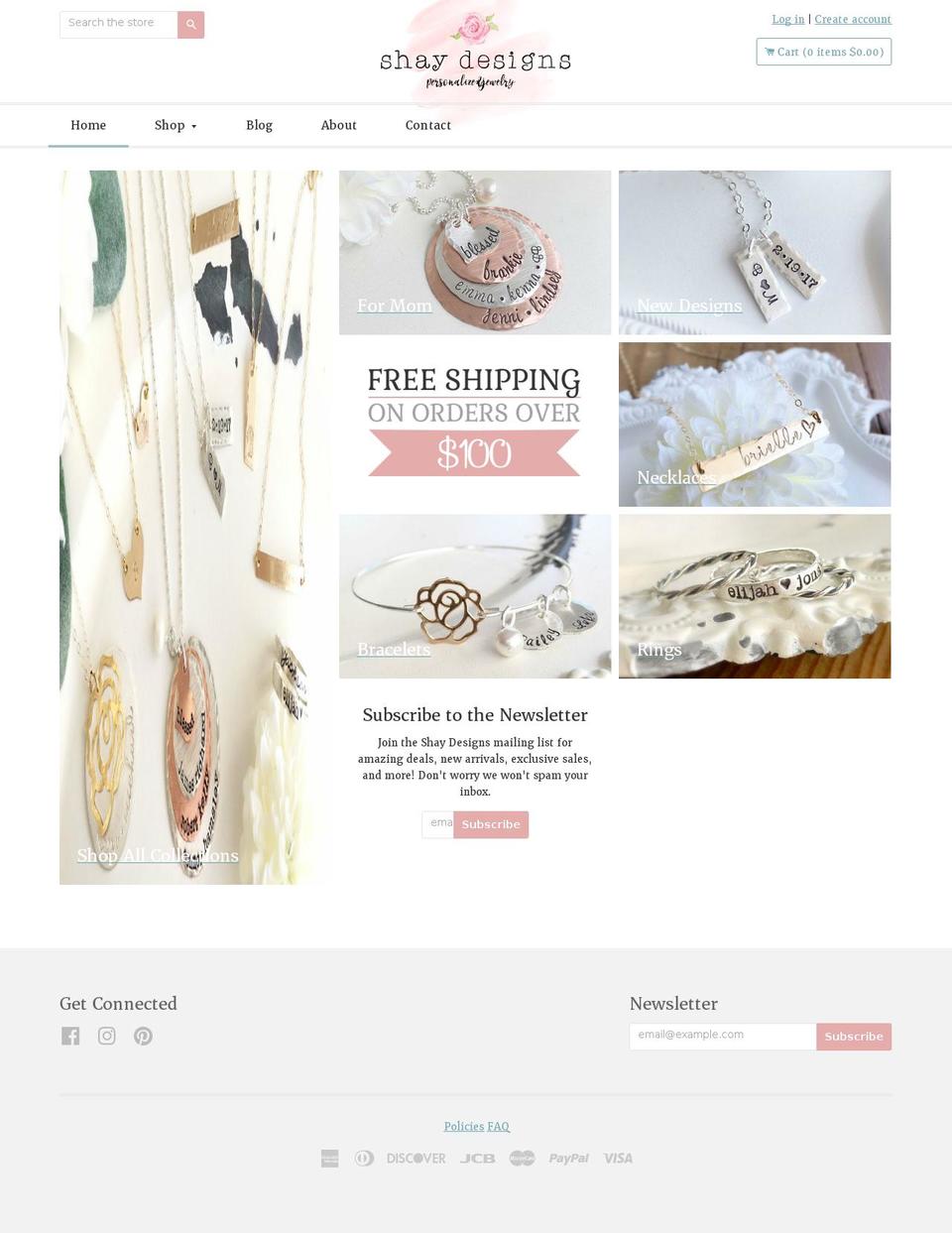 Shay Designs Production Theme Shopify theme site example shaydesigns.net