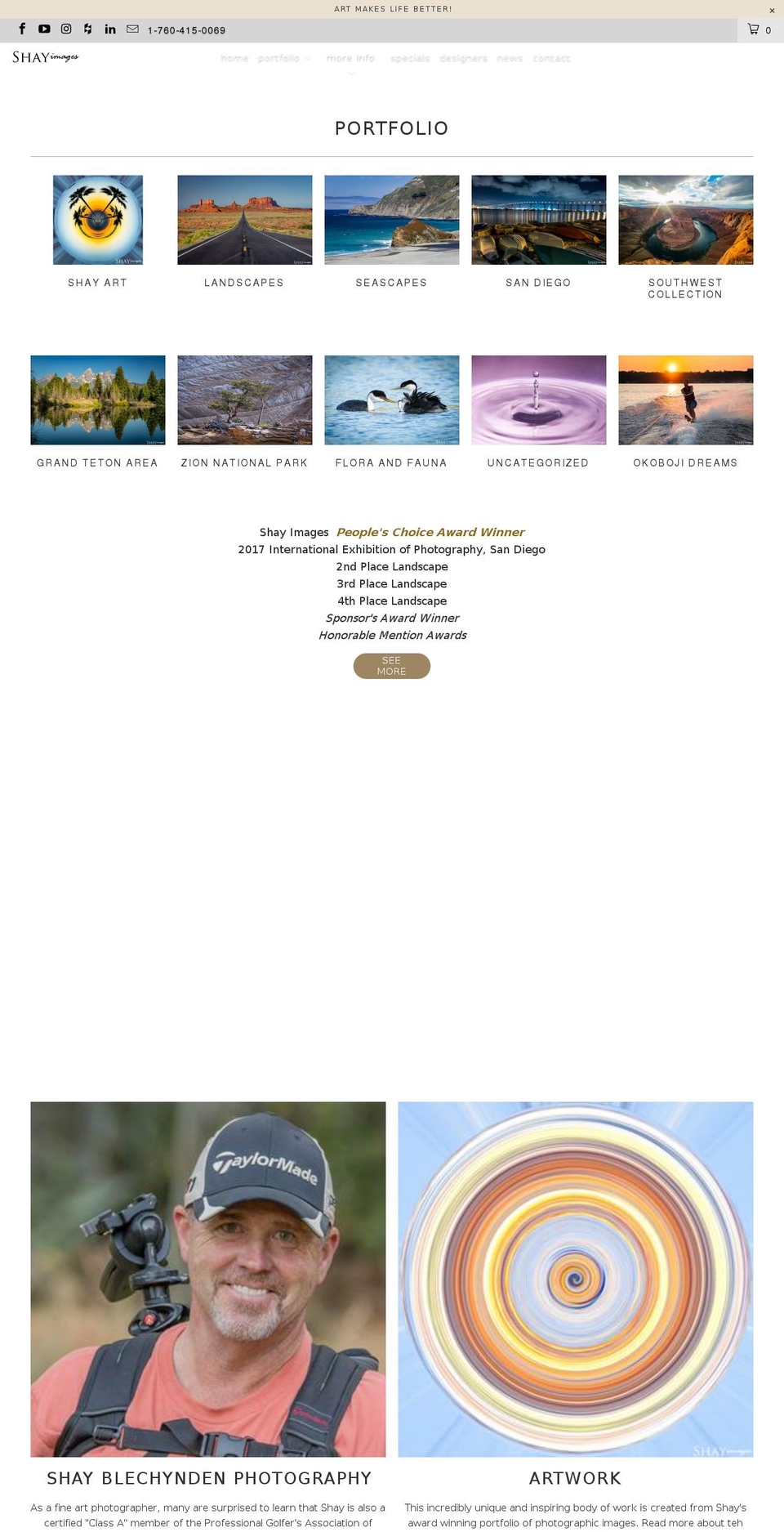 shayimages.com — Shopify storefront screenshot