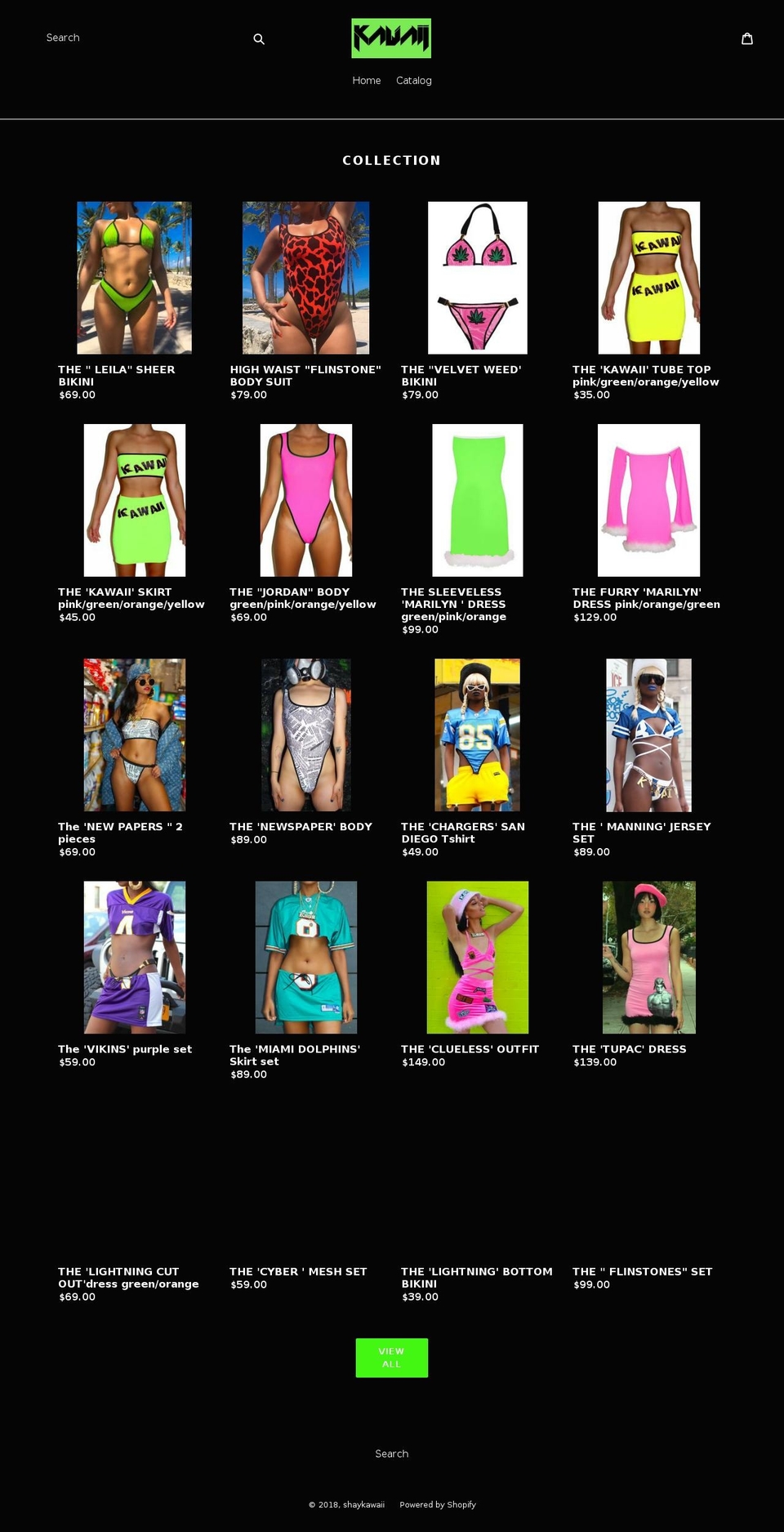 shaykawaii.com shopify website screenshot