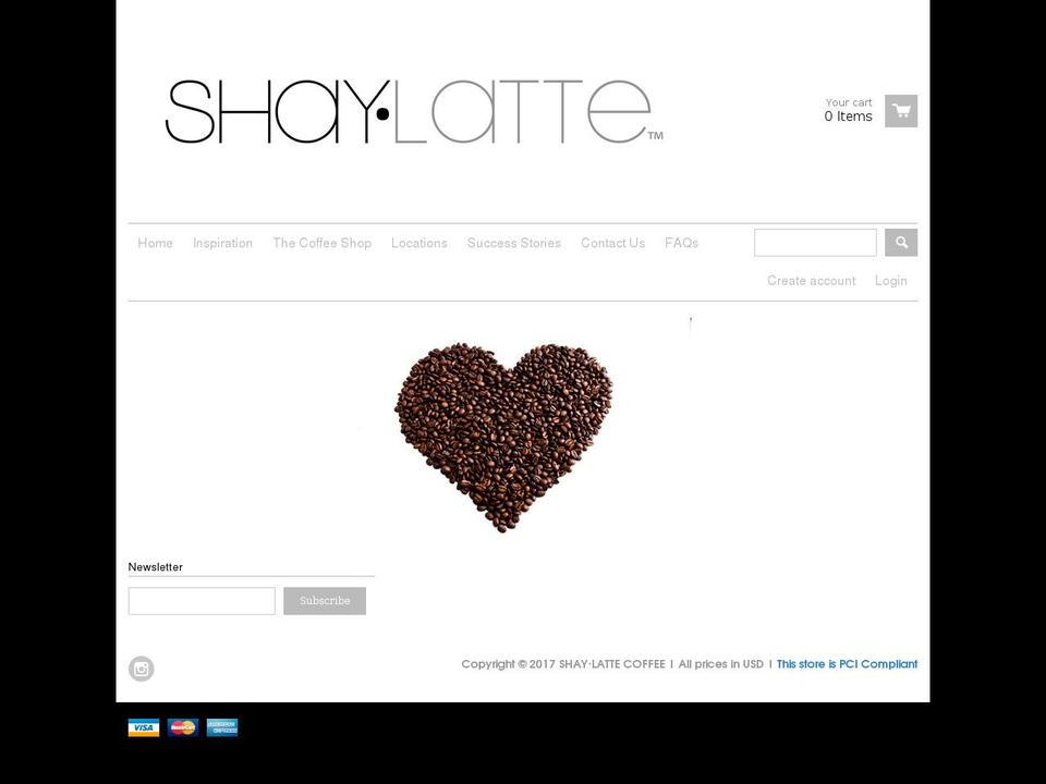 shaylattecoffee.com shopify website screenshot