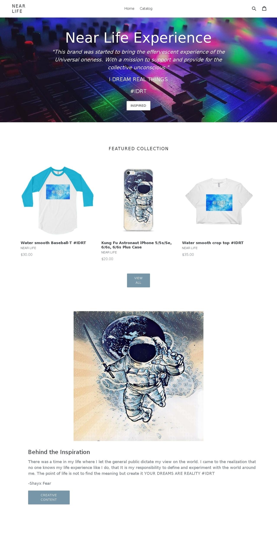 shayxfear.com shopify website screenshot