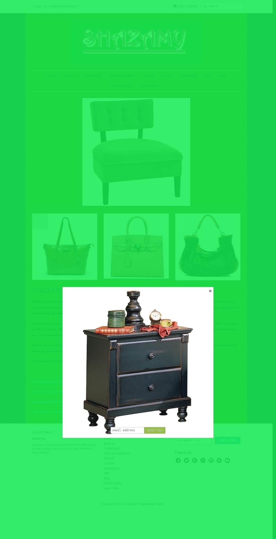 shazamy.com shopify website screenshot