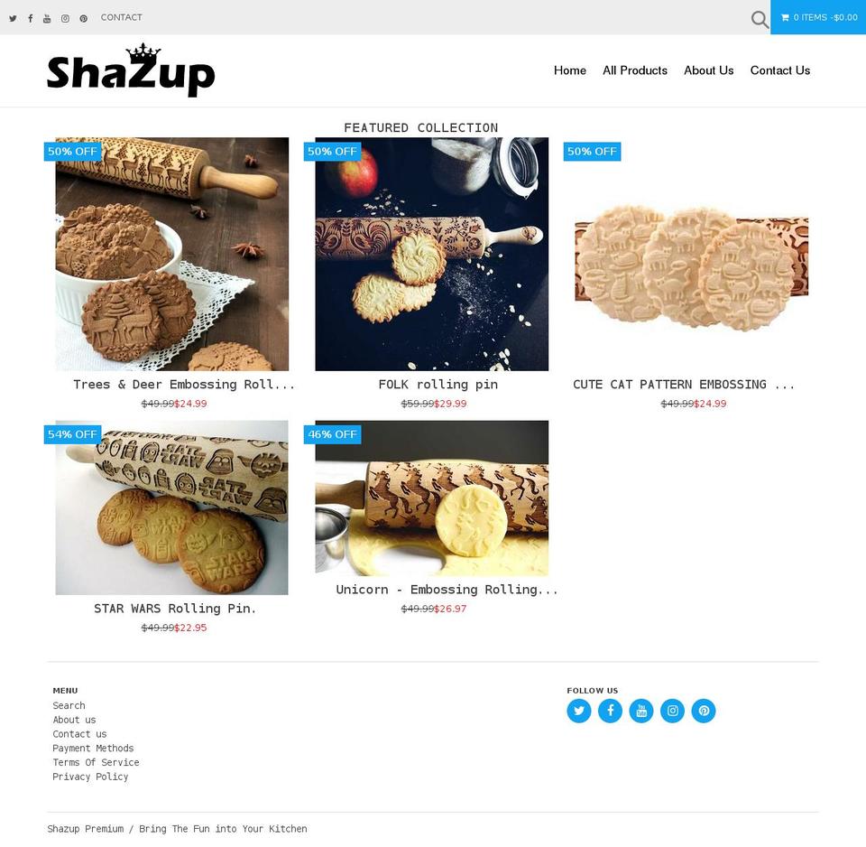 shazup.com — Shopify storefront screenshot