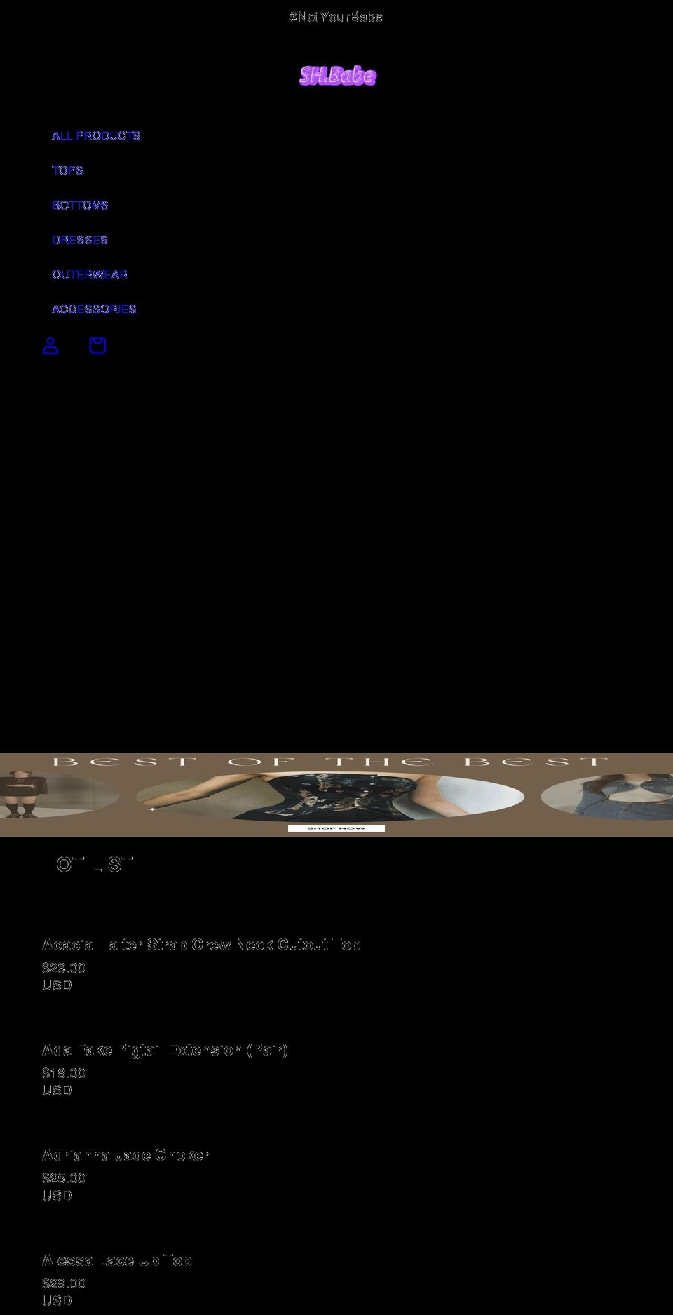 shbabe.com shopify website screenshot