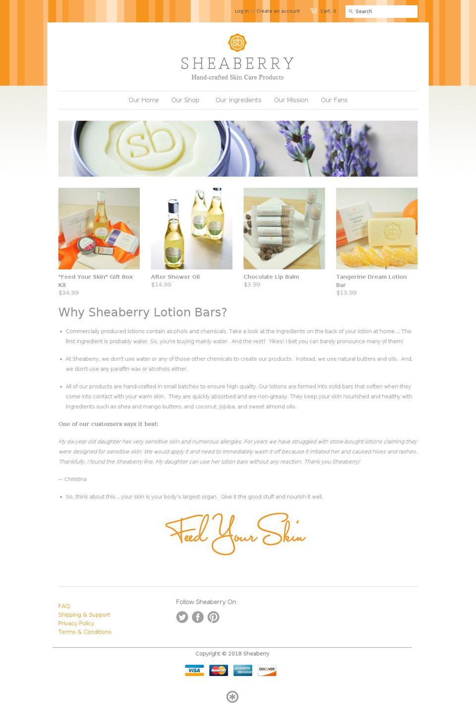 sheaberry.com — Shopify storefront screenshot