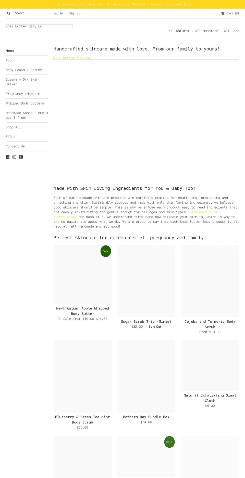sheabutterbaby.com shopify website screenshot