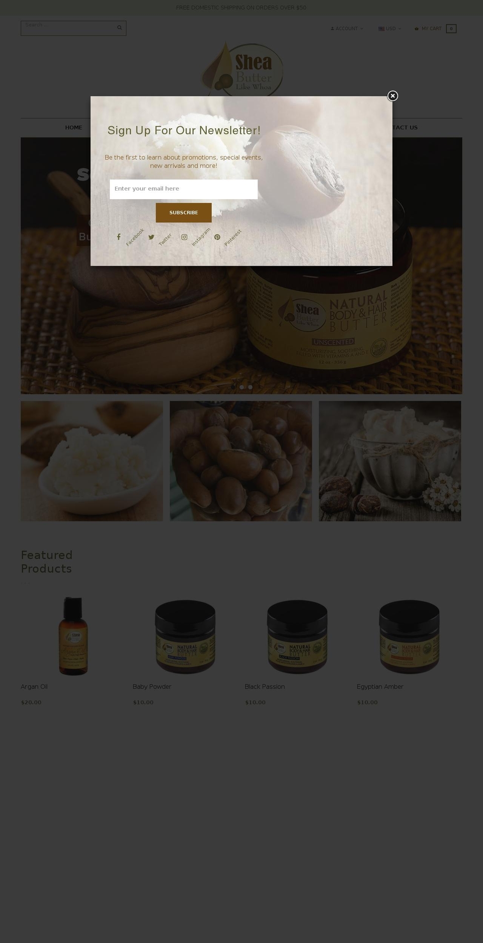 sheabutterlikewhoa.com shopify website screenshot