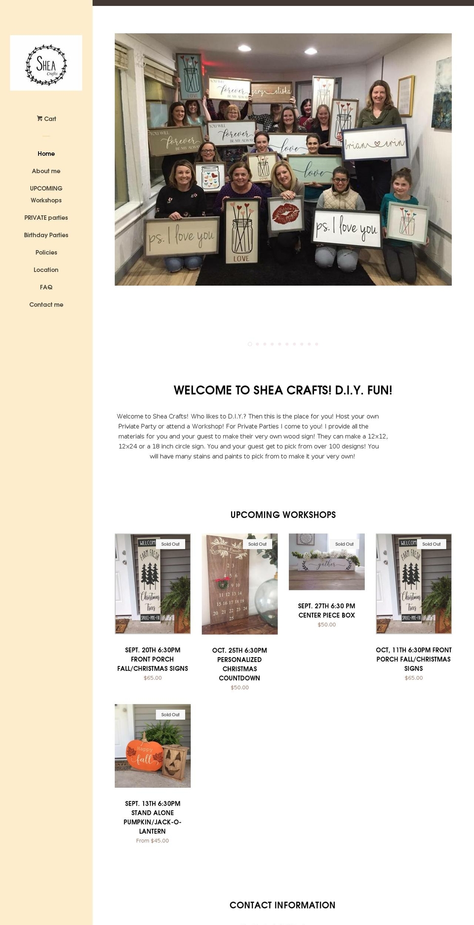 sheacrafts.com — Shopify storefront screenshot