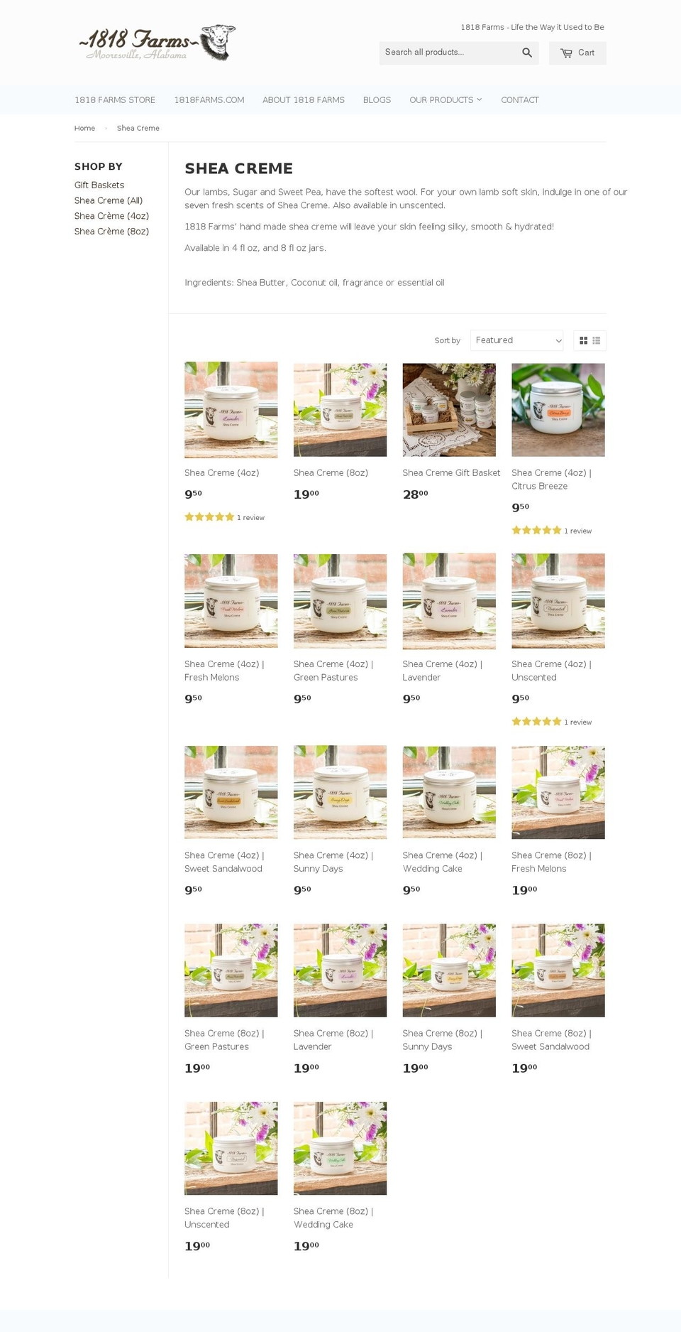 sheacreme.com shopify website screenshot