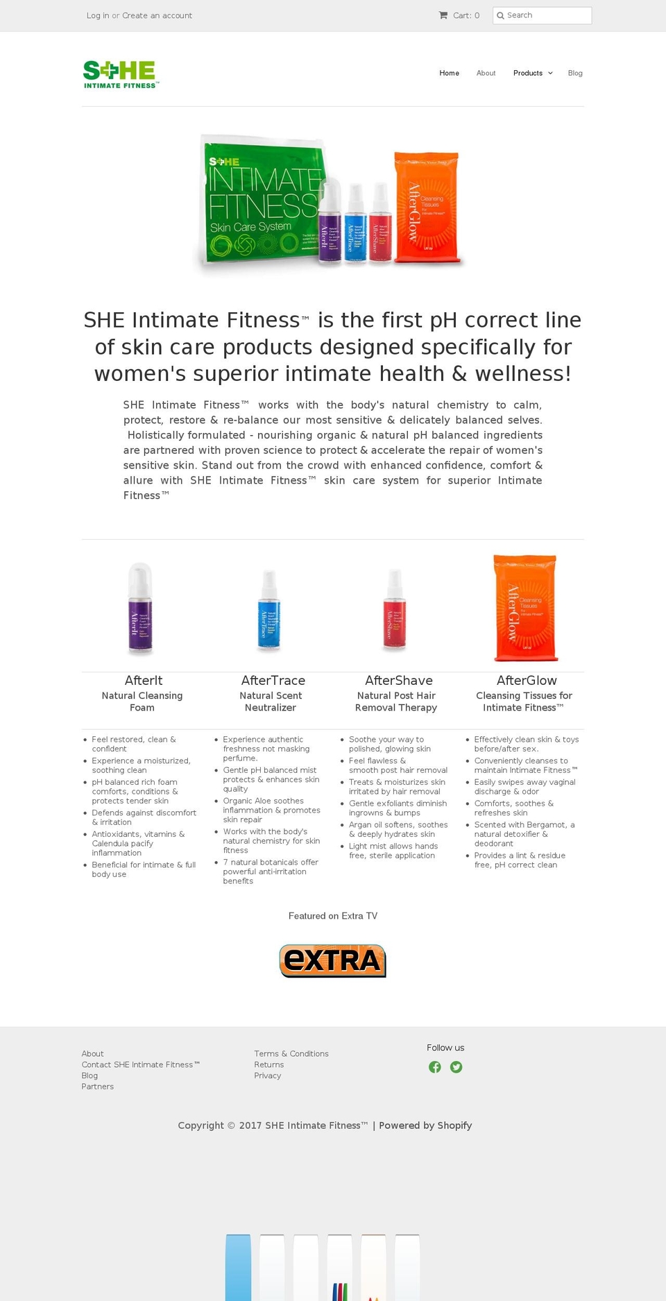 sheaftercare.com shopify website screenshot