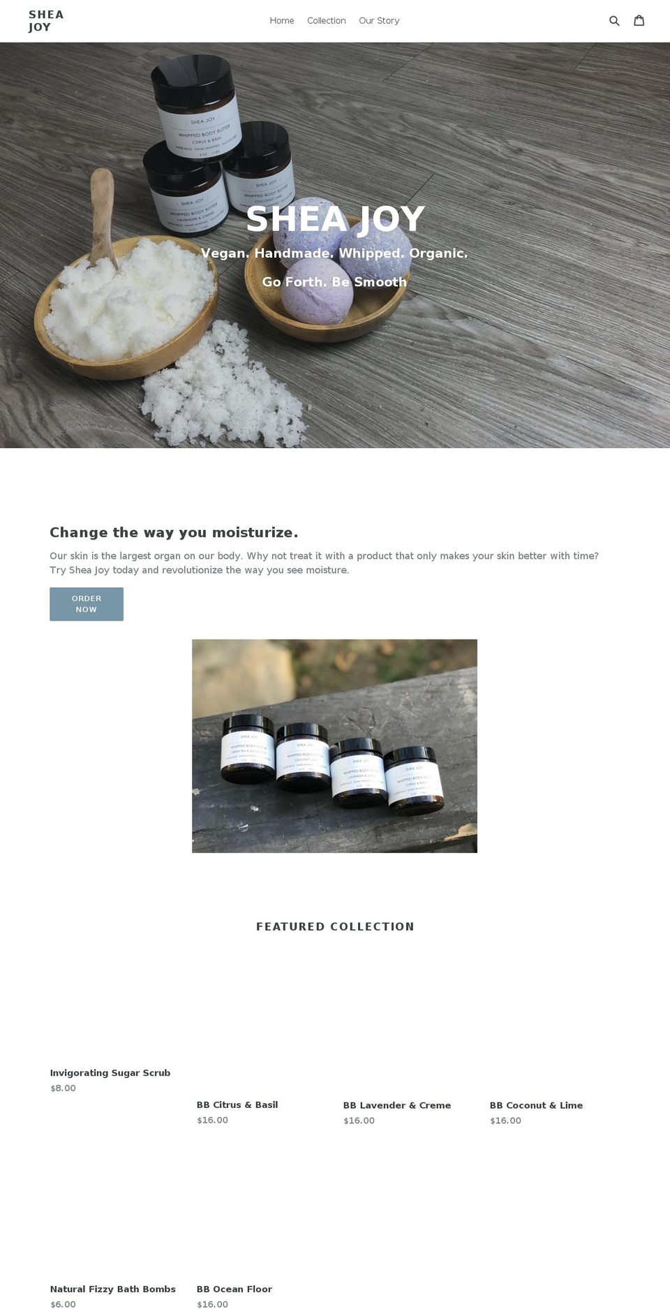 sheajoy.com shopify website screenshot