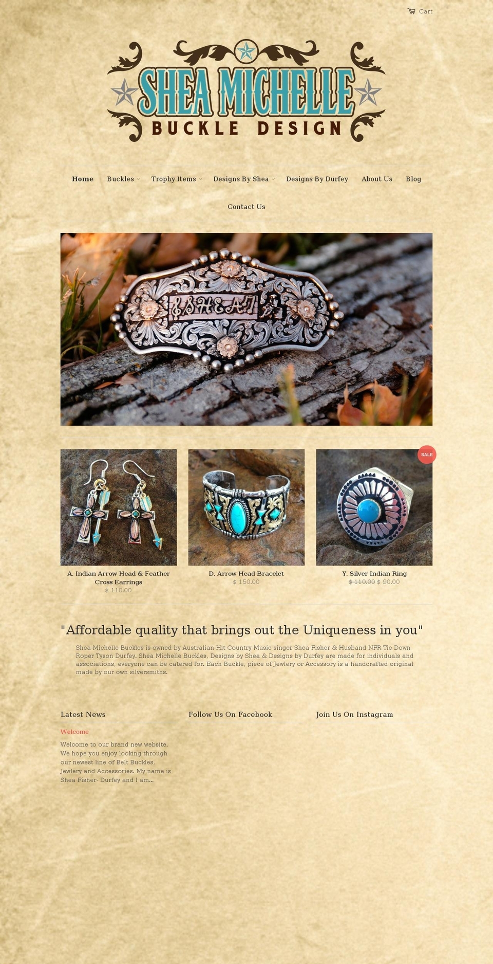 sheamichellebuckles.com shopify website screenshot