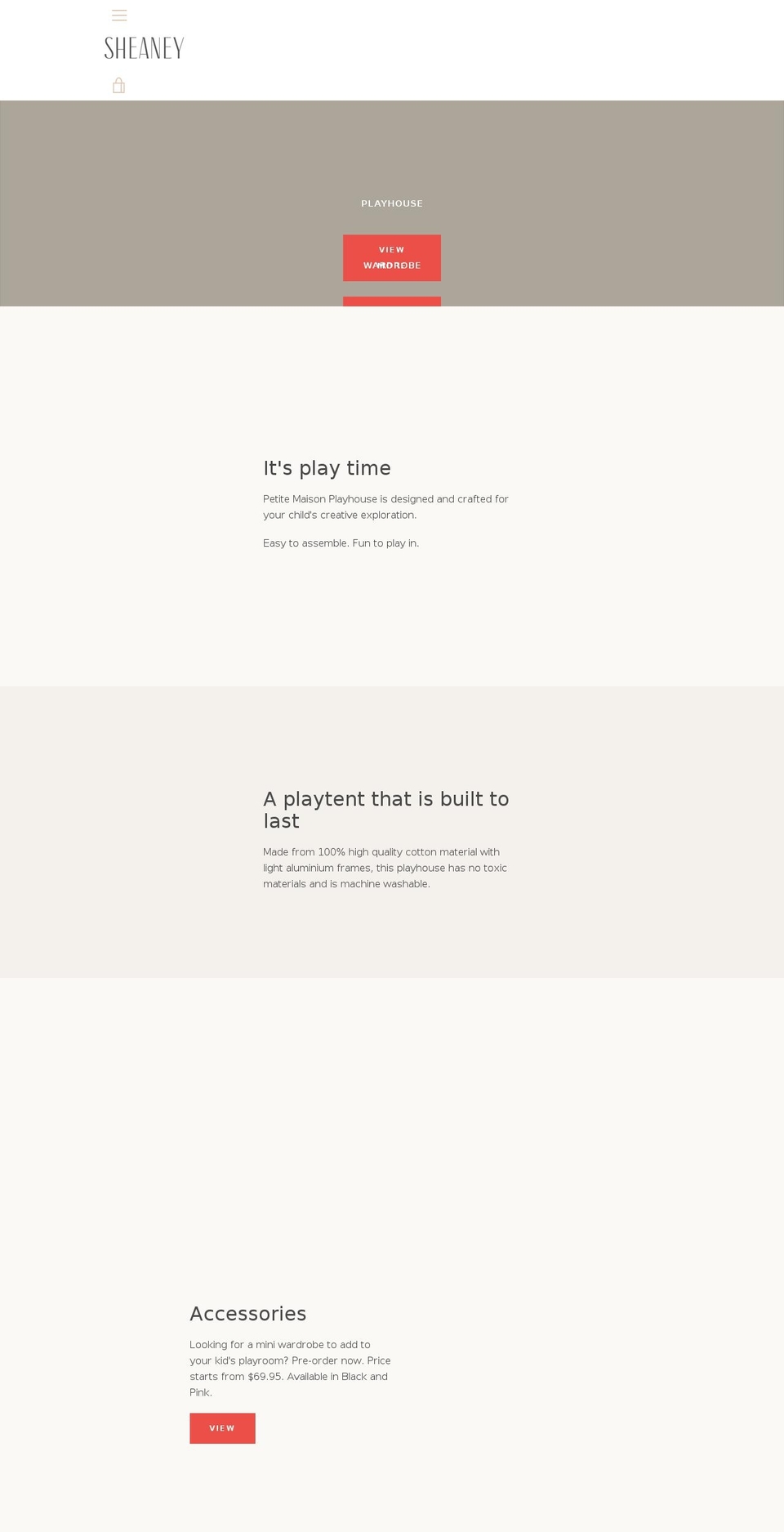 sheaney.com — Shopify storefront screenshot