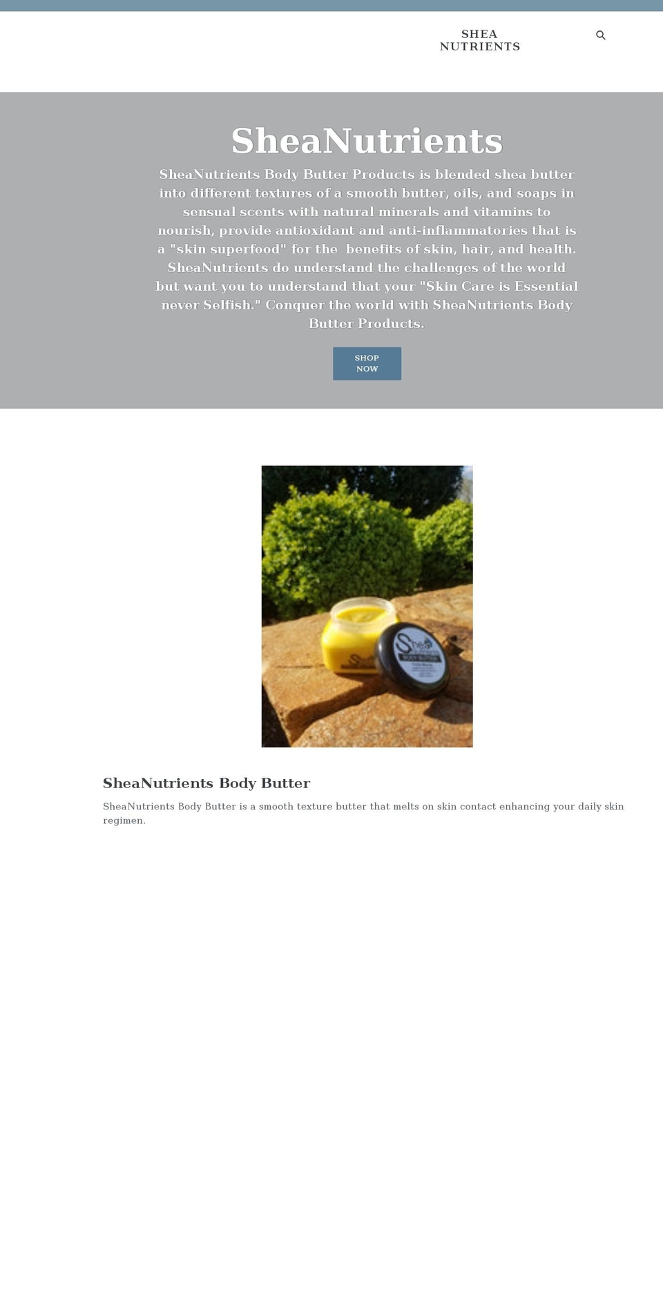 sheanutrients.com shopify website screenshot