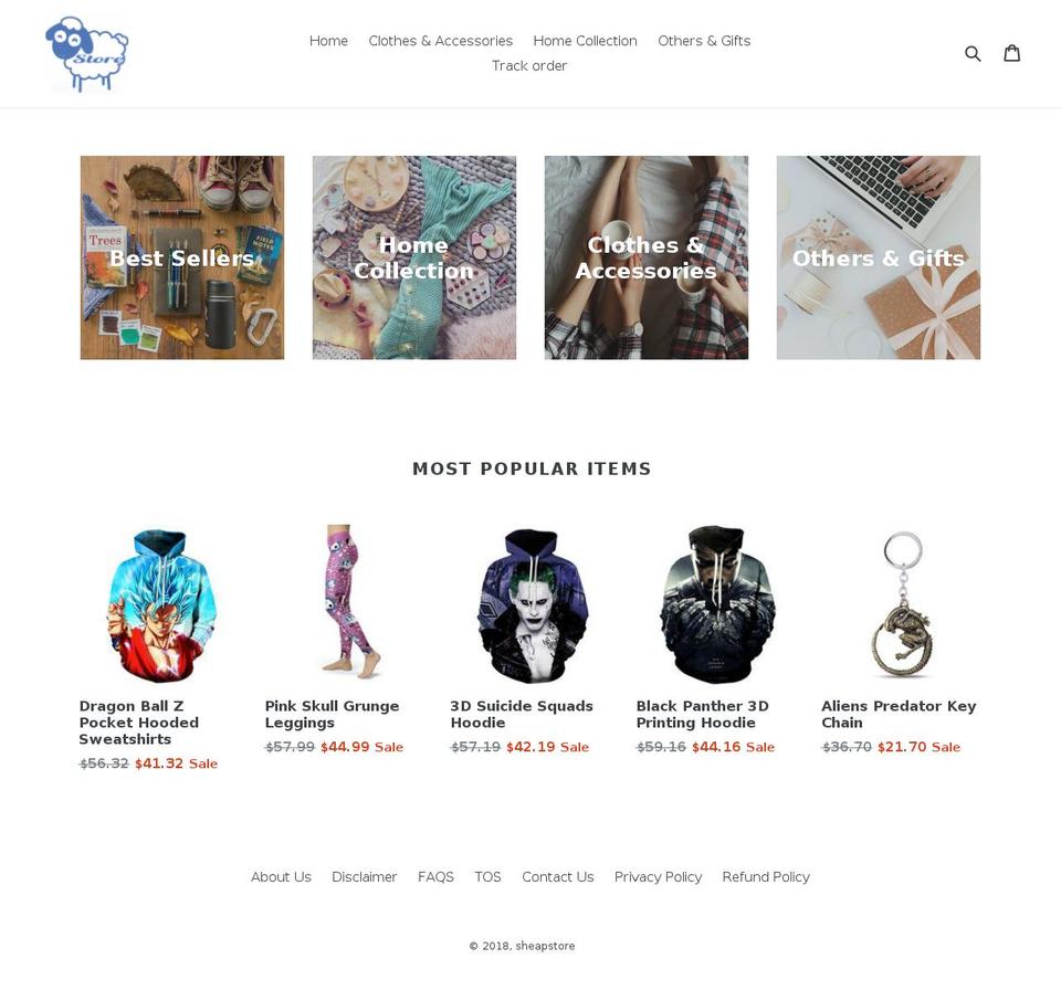 sheapstore.com shopify website screenshot