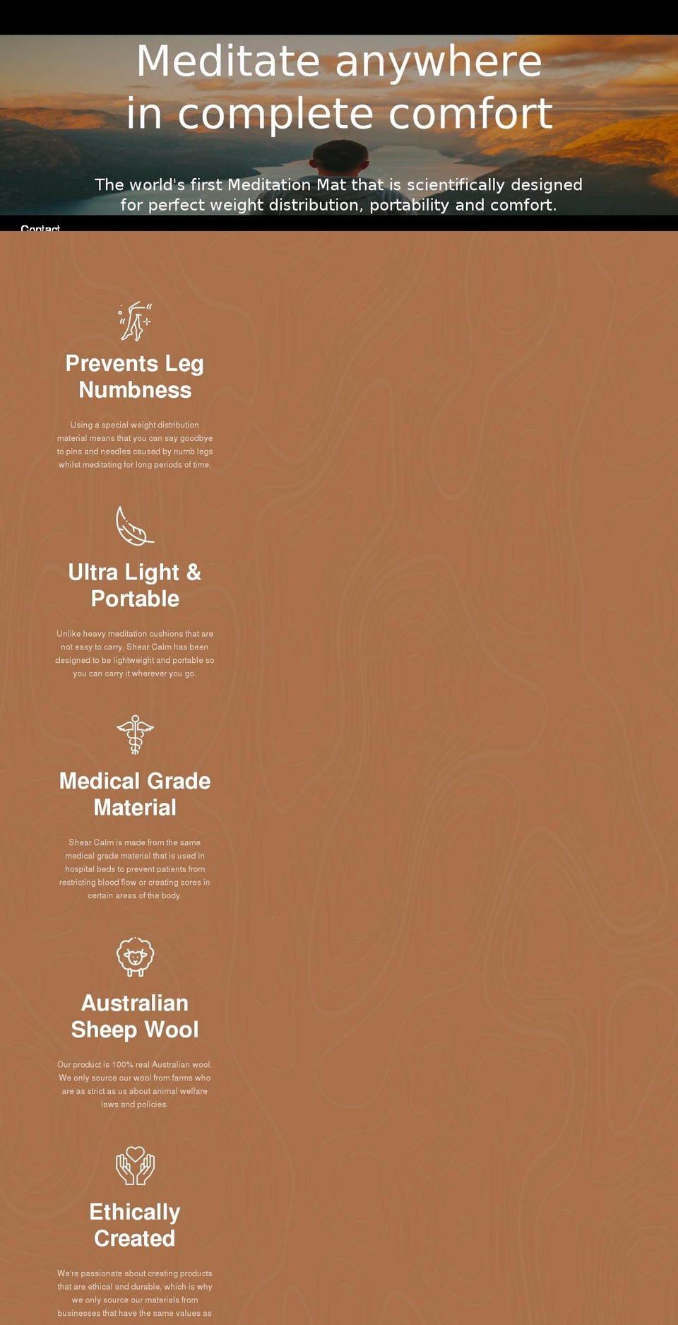 shearcalm.com shopify website screenshot