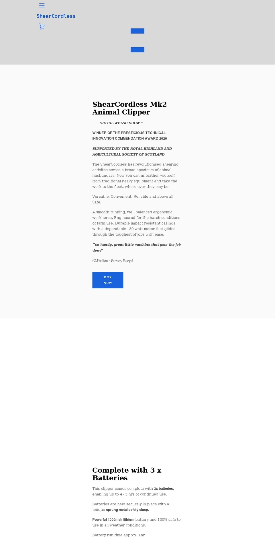 shearcordless.co.uk shopify website screenshot