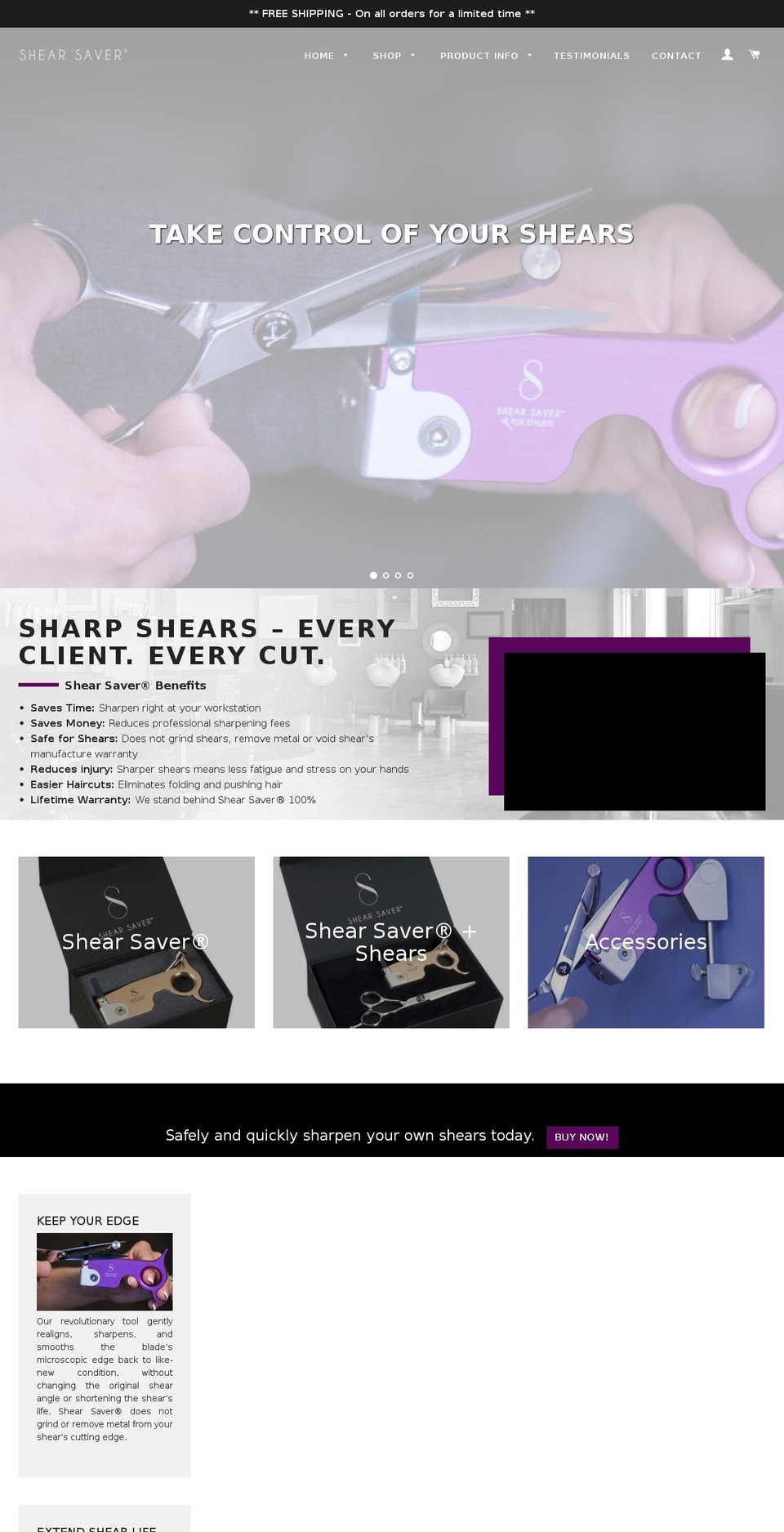 shearsaver.com shopify website screenshot