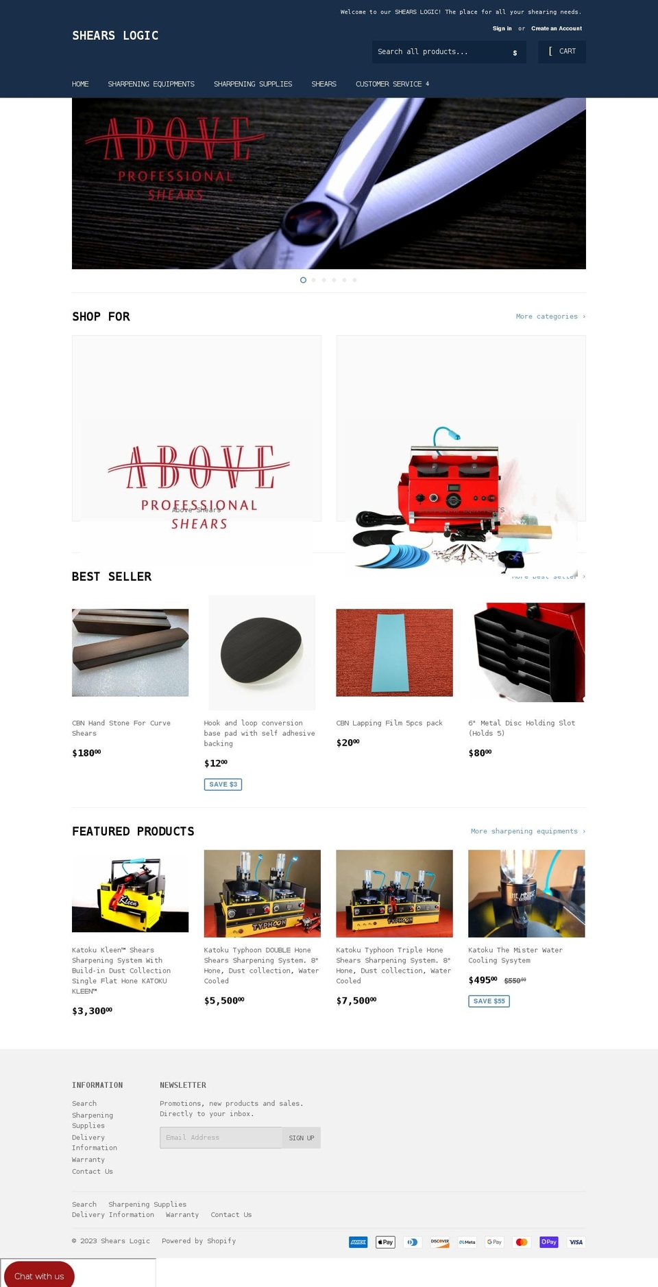 shearslogic.com shopify website screenshot
