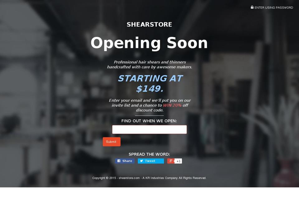 shearstore.com shopify website screenshot