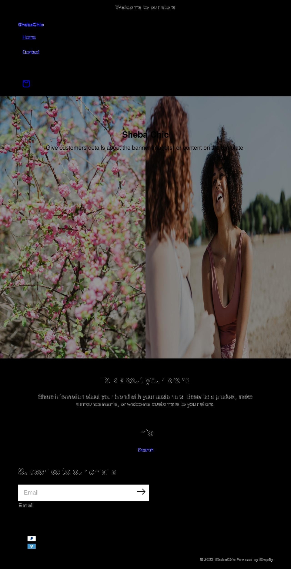 shebachic.com shopify website screenshot