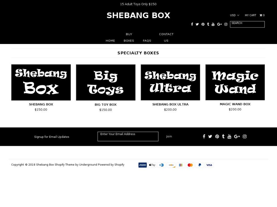 shebangbox.com — Shopify storefront screenshot