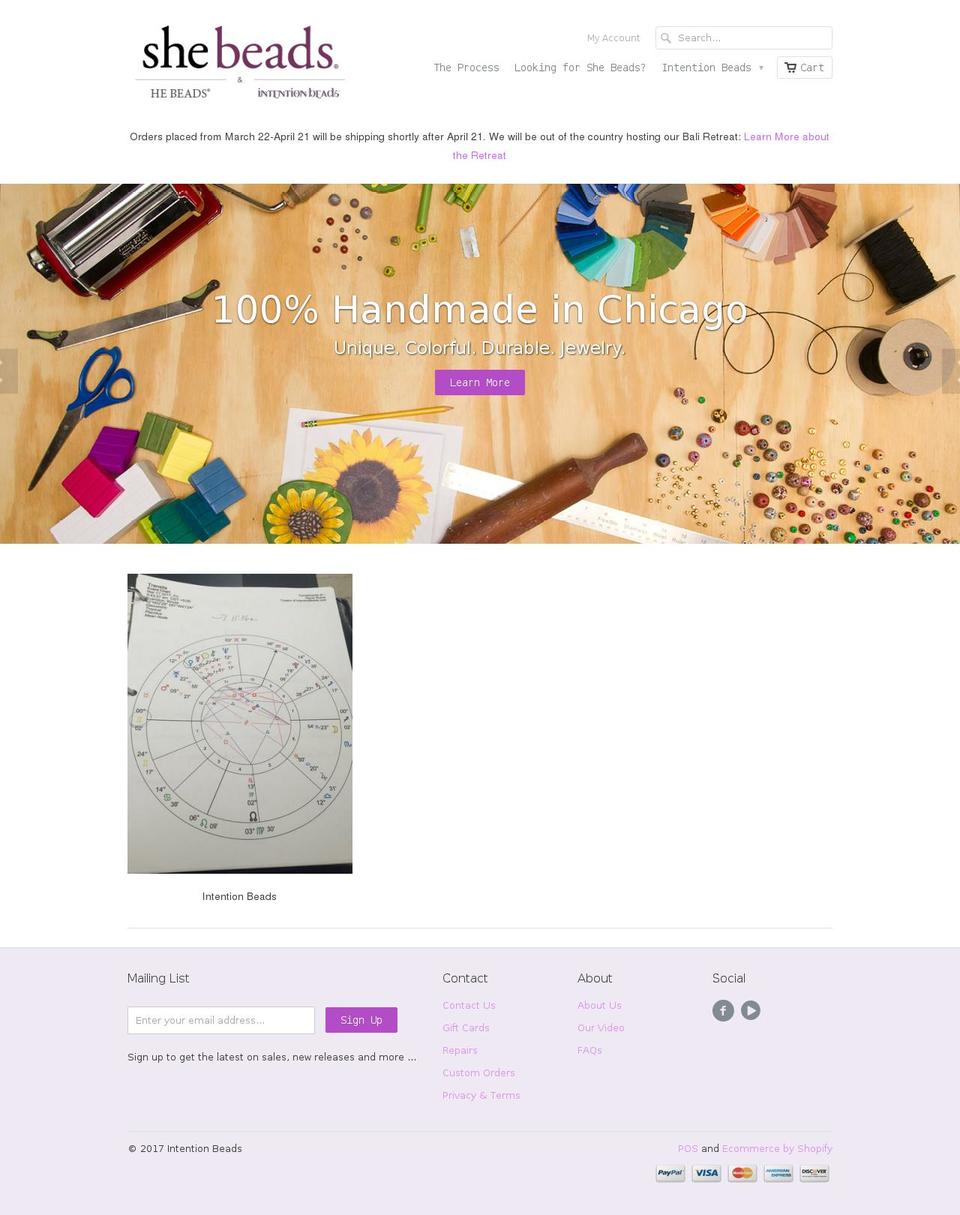 shebeads.us shopify website screenshot