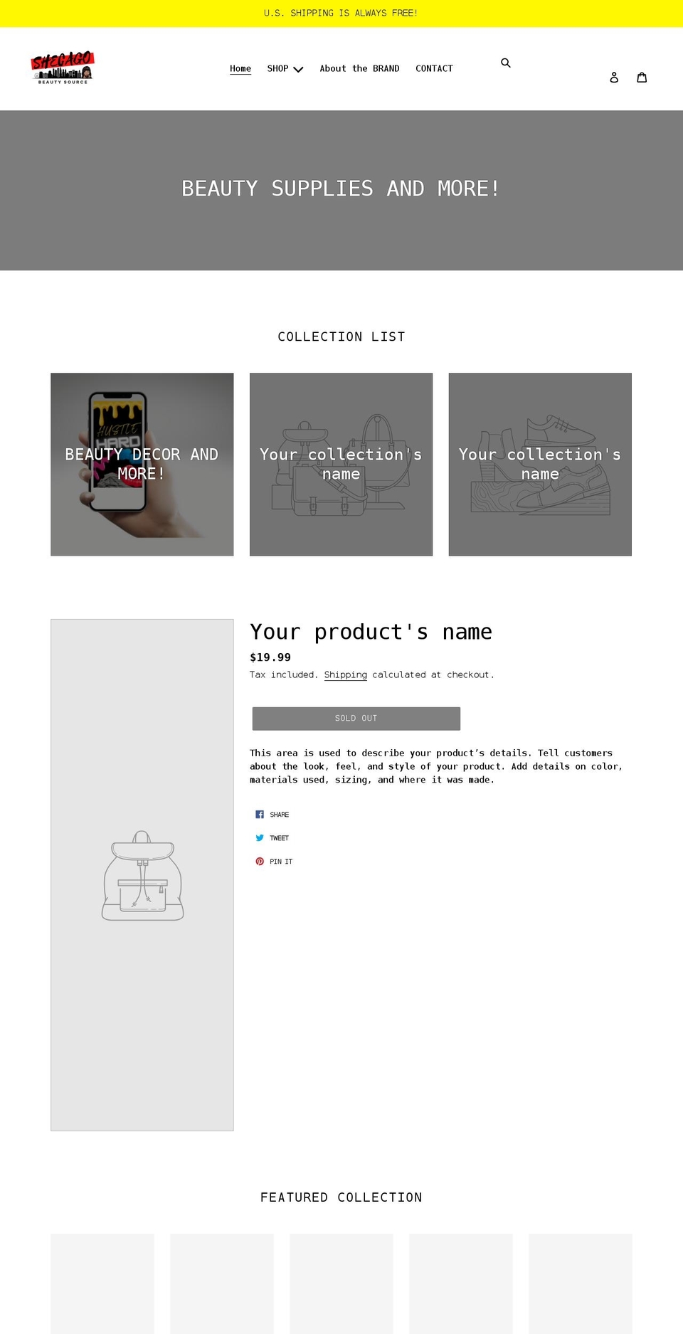 shecagobeautysource.com shopify website screenshot
