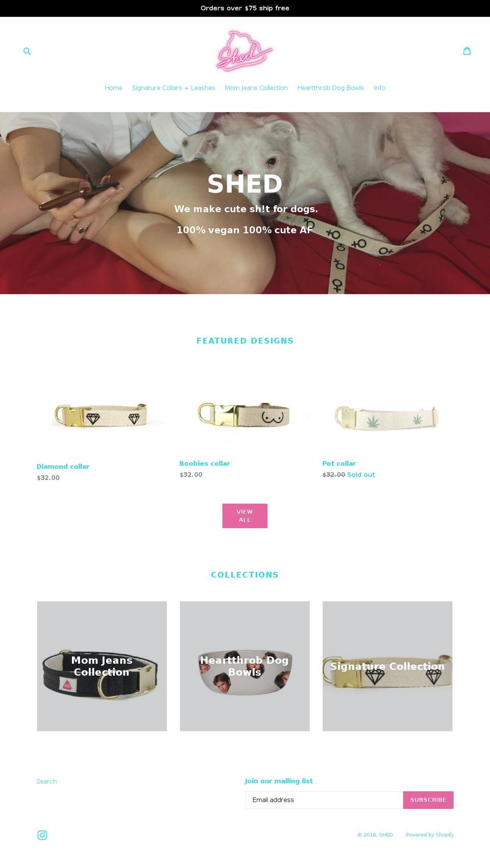 shedbrooklyn.dog shopify website screenshot