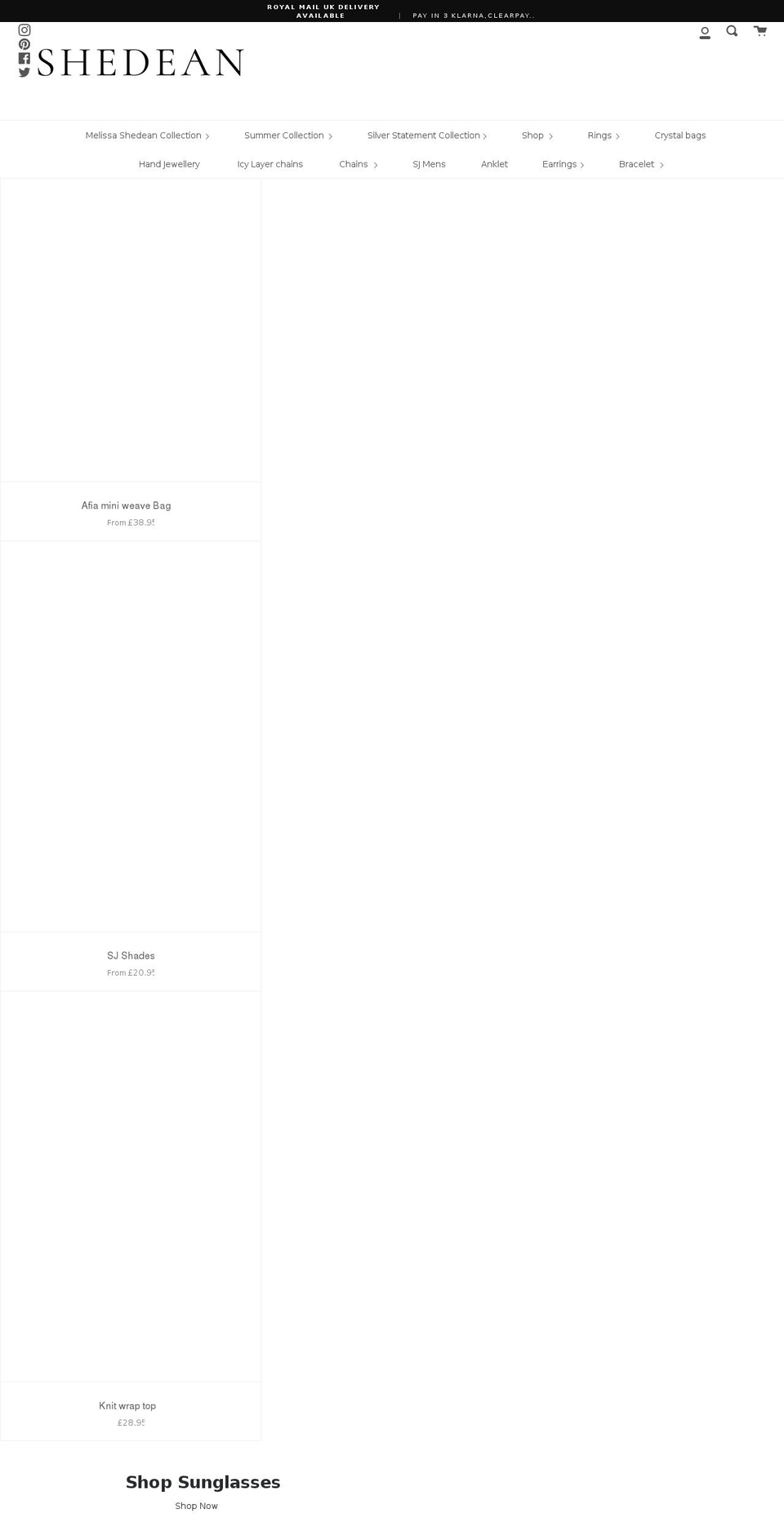 shedeanjewelz.com shopify website screenshot